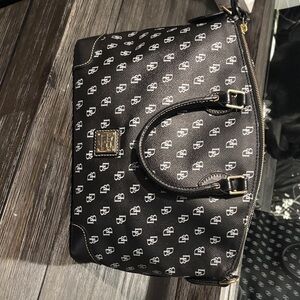 Dooney & Bourke Black and White Logo Satchel